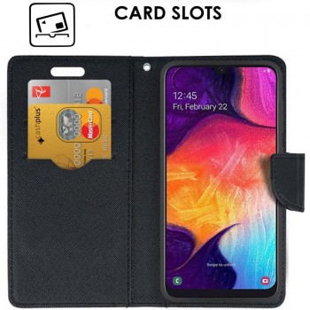 Atverčiamas dėklas-piniginė  auksinės spalvos (Samsung A50/A30S)